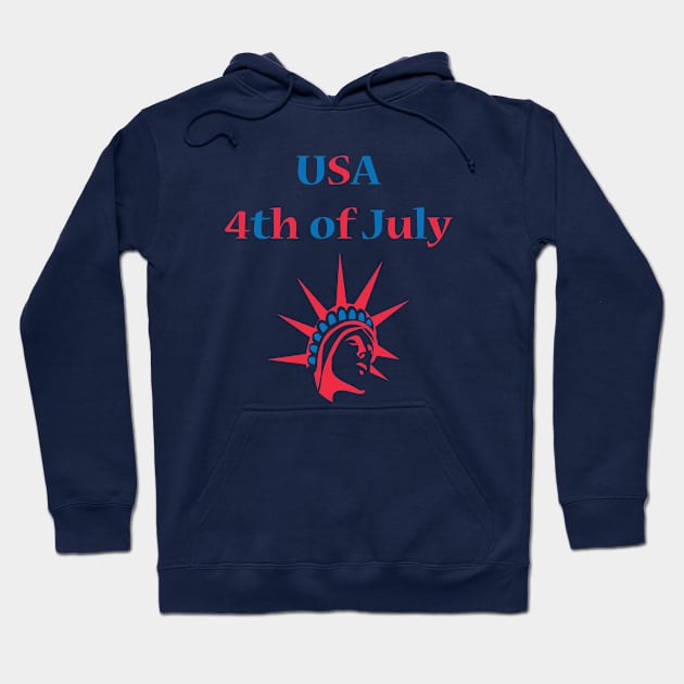 Statue of Liberty USA 4th of July Hoodie by JevLavigne